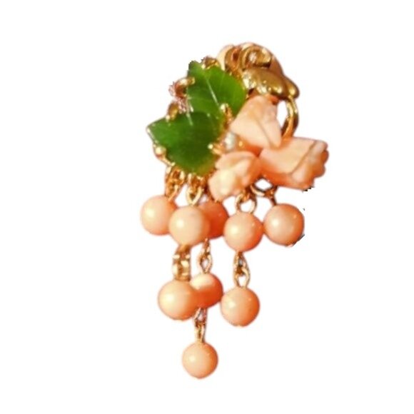 Rare Vintage Jose & Maria Barrera Coral & Jade Necklace Set - Picture 2 of 5